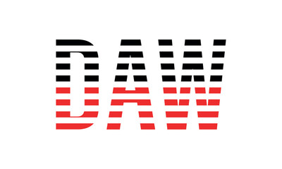 DAW three initial letter iconic line negative space minimal logo design vector template. monogram, abstract, wordmark, business, typography, minimalist, brand, company, flat, modern, unique, simple