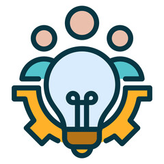 Teamwork Outline Colour Icon