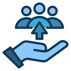 Support team Blue Colour Icon