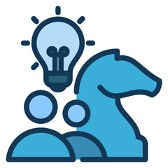 Strategy Blue Colour Icon