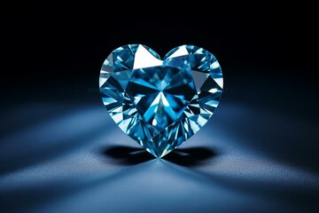 A blue heart-shaped diamond. Generative AI