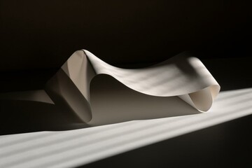 Folded paper edge casting a shadow. Generative AI