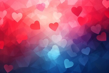 Abstract background hearts women's love gradient. Generative AI