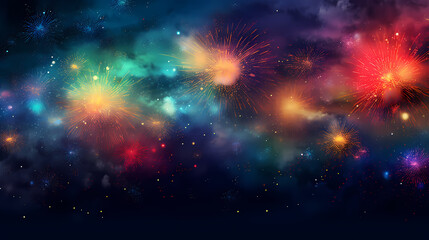 Naklejka premium Fireworks background for celebration, holiday celebration concept