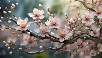 Fototapeta premium the beauty of intertwined flowers and branches. Emphasize the intricacy of the elements to create a visually immersive and enchanting composition.