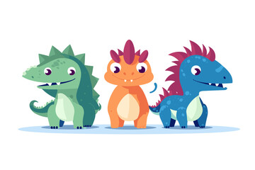 Cute dinosaur character set in cartoon style © The Illustraitor