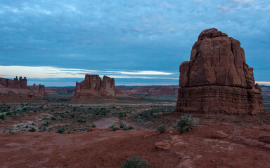 Sandstone formations seen from La Sal Mountains Viewpoint, Arches National Park