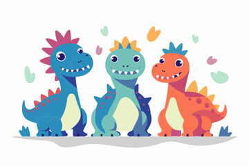 Cute dinosaur character set in cartoon style © The Illustraitor