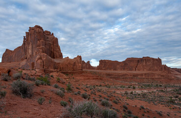 Sandstone formations seen from La Sal Mountains Viewpoint, Arches National Park