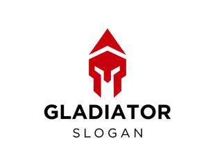 The logo design is about Gladiator and was created using the Corel Draw 2018 application with a white background.