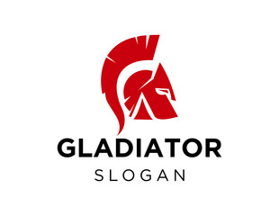 The logo design is about Gladiator and was created using the Corel Draw 2018 application with a white background.