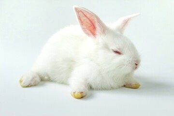 white rabbit on a white