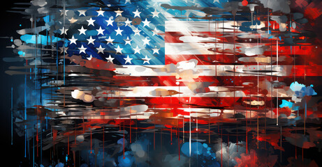 Symbolic Independence: A Patriotic Celebration of American Freedom - obrazy, fototapety, plakaty