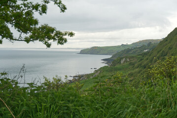 Küstenverlauf am Gobbins Cliff in der Nähe von Ballystrudder in Nord Irland