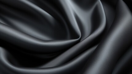 Obraz premium Abstract background of black silk, black fabric texture 