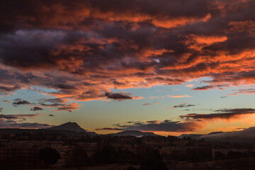 Obraz premium the Sainte Victoire mountain in the light of a cloudy winter morning