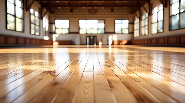 hardwood flooring for basketball courts background. 3d rendering	