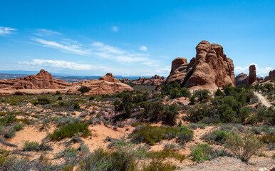 View from Devils Garden Hiking Trail in Arches National Park