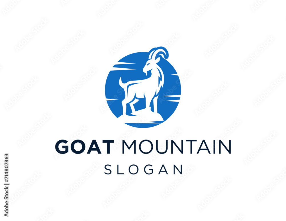 Poster the logo design is about goat and was created using the corel draw 2018 application with a white bac