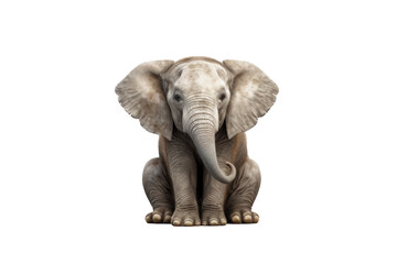 A cute elephant character isolated on a transparent background.