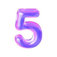 Holographic number 5. Perfect for birthday celebrations and various promotions or feedback. 3D rendering
