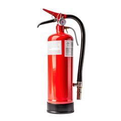 A fire extinguisher isolated on a transparent background.