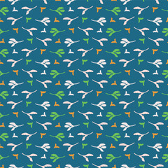 Trendy vector floral pattern with organic botanical shapes. Modern bold summer flower print, design in scandi style.