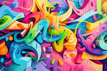 Graffiti Galore: A Whimsical Mural of Urban Expression