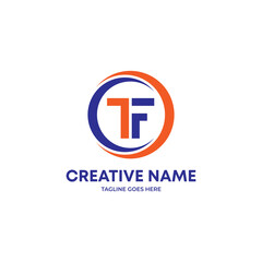 Fototapeta na wymiar Letter TF logo. internet logo, minimalist logo