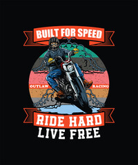 Bike t-shirt super racer motorcycle live free ride hard