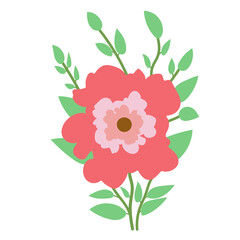 Decorative flower. Floral plant element for beautiful design. Simple form. Vector drawing.