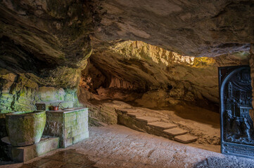 S. Angelo in Grotte, Molise. The Church - cave of St. Michael the Archangel