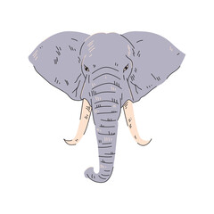 Elephant Head Flat Clip Art