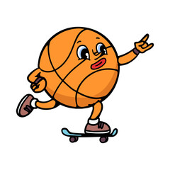 Retro Mascot, Basketball Skater