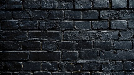 Dark Grunge Brick Wall Texture: Aged Vintage Background for Design