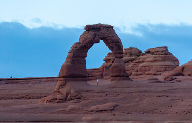 View of the Delicate Arch in  Arches National Park, near Moab in Grand County