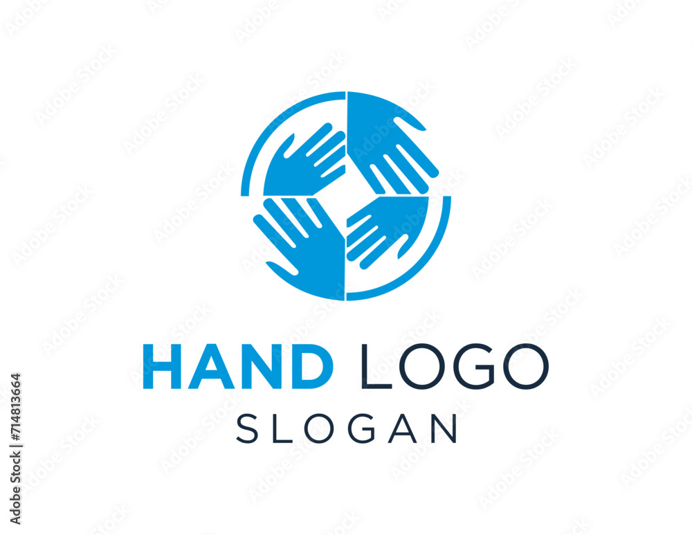 Poster the logo design is about hand and was created using the corel draw 2018 application with a white bac