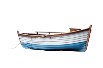A small boat isolated on a transparent background.