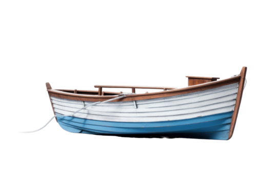 A small boat isolated on a transparent background.