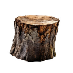 A tree stump isolated isolated on a transparent background.