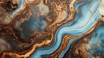 Medium Blue and Chocolate Brown marble background