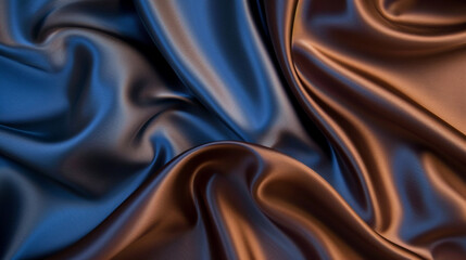 Obraz premium Medium Blue and Chocolate Brown silk background
