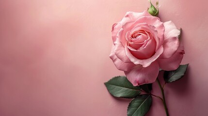 Soft Pink Rose: A Dreamy and Romantic Greeting Card for Mother's Day, Valentine's Day, and Birthdays AI Generated