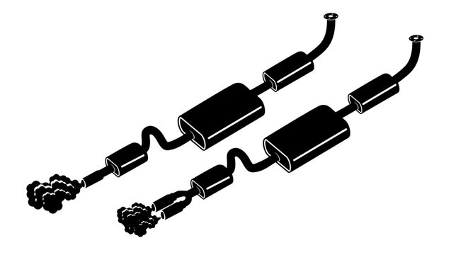 recommend clip art: Exhaust muffler, black isolated silhouette