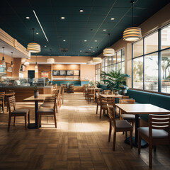 Obraz premium quick service restaurant interior . ai generated