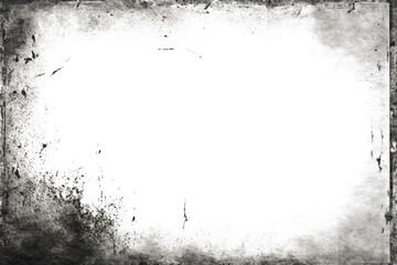 Grunge frame overlay, border with empty transparent copyspace inside