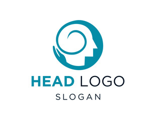 The logo design is about Head and was created using the Corel Draw 2018 application with a white background.