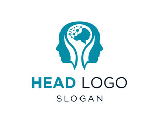 The logo design is about Head and was created using the Corel Draw 2018 application with a white background.