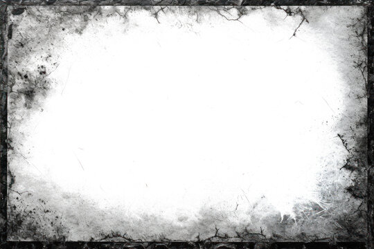 Grunge frame overlay, border with empty transparent copyspace inside