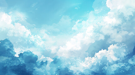 Beautiful Abstract sky with cloud watercolor painting background. Cool wallpaper.